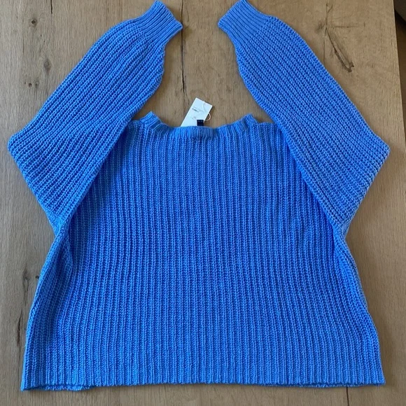 Eileen Fisher Organic Textured Cotton Sweater Bright Blue size XL NWT - Picture 6 of 10